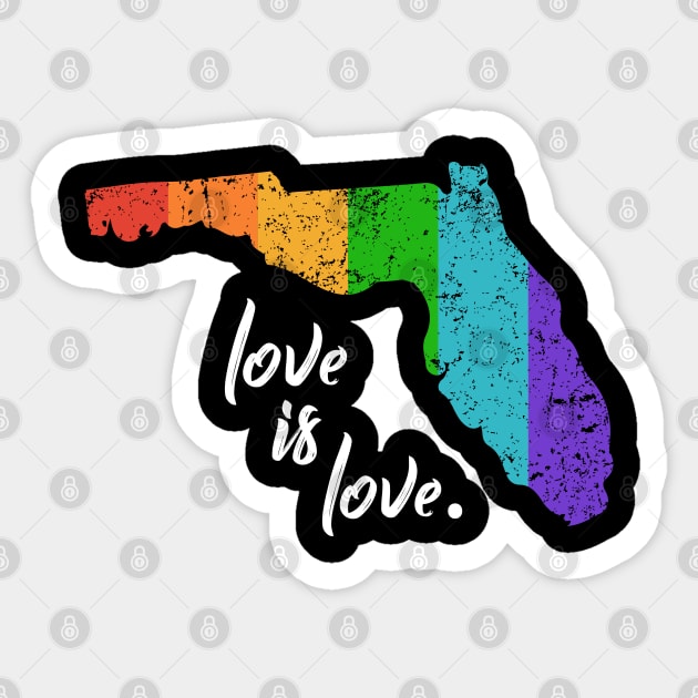 Florida LGBT Love Is Love Gay Pride Rainbow Flag Sticker by stayilbee